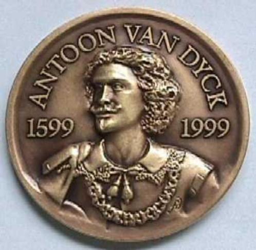 Medaille Antoon Van Dyck (1599-1999), Postzegels en Munten, Munten | België, Brons, Ophalen