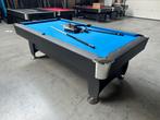 Pooltafel 8FT biljart Zwart met Blauw laken met Balreturn, Sport en Fitness, Biljarten en Poolen, Ophalen of Verzenden, Gebruikt