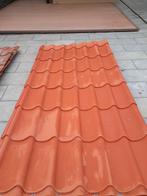 Metalen dakpanplaten voldoende voor minimum 30m², Doe-het-zelf en Bouw, Zo goed als nieuw, 15 m² of meer, Metaal, Rood