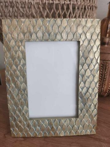 Fotokader met goud en groen, Huis en Inrichting, Woonaccessoires | Lijsten, Ophalen, Zo goed als nieuw, Minder dan 50 cm, Minder dan 50 cm