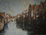 Cassiers Henry * Stadszicht aan het water * Oudenaarde, Antiek en Kunst, Ophalen of Verzenden