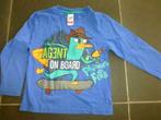 blauwe longsleeve Phineas and Ferb C&A maat 122 - 128, Kinderen en Baby's, Kinderkleding | Maat 122, Gebruikt, C&A, Ophalen of Verzenden