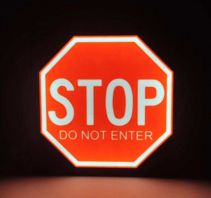 STOP DO NOT ENTER LED Lamp – Retro Verkeersbord, Huis en Inrichting, Lampen | Losse lampen, Nieuw, Led-lamp, Minder dan 30 watt