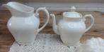 Bij elkaar passende roomwitte theepot en schenkkan, Maison & Meubles, Cuisine | Vaisselle, Uni, -, Utilisé, -