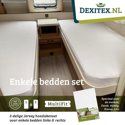 Enkele bedden Hoeslaken set 2 Delig Wit voor camper-caravan, Caravans en Kamperen, Caravanaccessoires, Nieuw, Ophalen of Verzenden