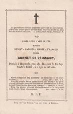 Graaf Benoit Cornet de Peissant Hofstade 1810-1838, Verzamelen, Bidprentjes en Rouwkaarten, Ophalen of Verzenden