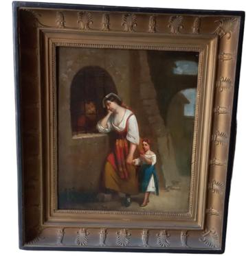 19de eeuws paneel "bezoek aan een gevangene" beschikbaar voor biedingen