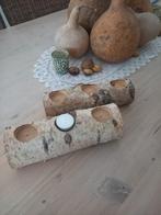 2 nieuwe boomstronkjes voor 3 theelichtjes, Ophalen of Verzenden, Nieuw