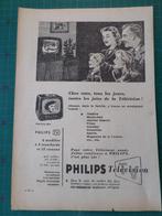Philips television - publicité papier - 1954, Collections, Marques & Objets publicitaires, Enlèvement ou Envoi, Utilisé, Autres types
