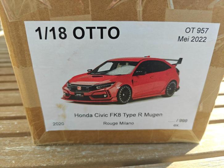 Otto OT957 Honda Civic FK8 R Mugen, Hobby en Vrije tijd, Modelauto's | 1:18, Nieuw, Auto, OttOMobile, Ophalen of Verzenden