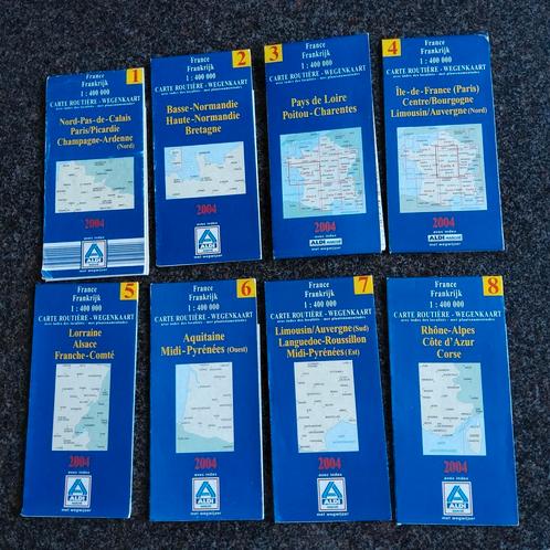 Franse regio's: set van 8 wegenkaarten., Boeken, Atlassen en Landkaarten, Zo goed als nieuw, Frankrijk, Ophalen of Verzenden