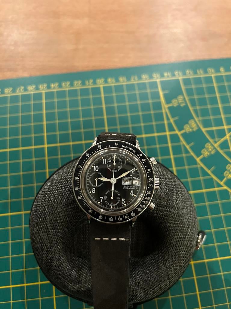 Montre hamilton 9379, Bijoux, Sacs & Beauté, Montre-bracelet, Autres marques, Cuir, Acier