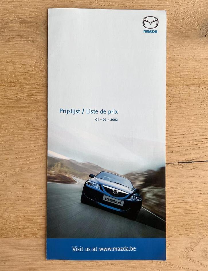 Mazda prijslijst BE-NL/FR juni 2002 vouwfolder, Boeken, Auto's | Folders en Tijdschriften, Gelezen, Mazda, Ophalen of Verzenden