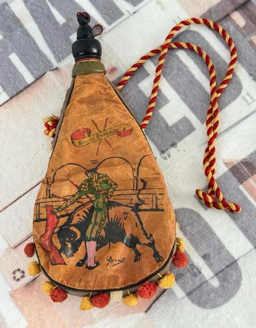 Spanje 1970 lederen Boto tas wijn water drinkzak Espana, Antiek en Kunst, Curiosa en Brocante, Ophalen of Verzenden
