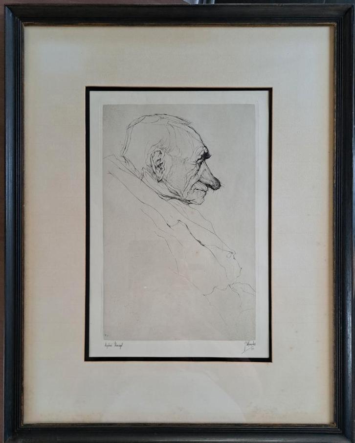 DE BRUYCKER Jules "Mijnheer Slimvogel" 1921 ets, Antiek en Kunst, Kunst | Etsen en Gravures, Ophalen of Verzenden