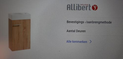Fonteinmeubel Allibert Mick Pack 1 Deur Omkeerbaar Porselein, Huis en Inrichting, Overige Huis en Inrichting, Nieuw, Ophalen