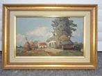huile sur panneau fermette signe, Antiquités & Art, Enlèvement ou Envoi