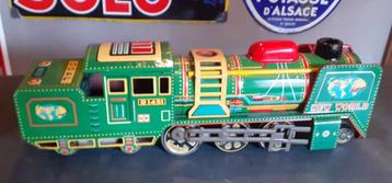 Train Tin Toys van Marusan Japan Oud metalen speelgoed.