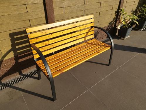 Houten zitbank, 1 jaartje oud, Tuin en Terras, Tuinsets en Loungesets, Zo goed als nieuw, Ophalen