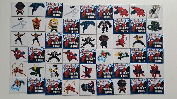Spiderman memory match game 54 kaarten, Hobby en Vrije tijd, Gezelschapsspellen | Kaartspellen, Gebruikt, Een of twee spelers