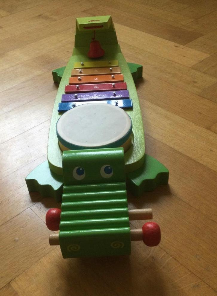 HABA Muzikale Houten Krokodil, Kinderen en Baby's, Speelgoed | Educatief en Creatief, Zo goed als nieuw, Ontdekken, Met geluid