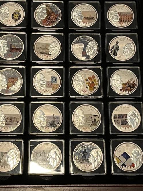 Verzilverde, gekleurde Herdenkingsmunten 40mm, Postzegels en Munten, Munten en Bankbiljetten | Verzamelingen, Munten, Ophalen