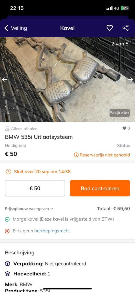 BMW 535 i, Autos : Pièces & Accessoires, Systèmes d'échappement, BMW, Enlèvement ou Envoi