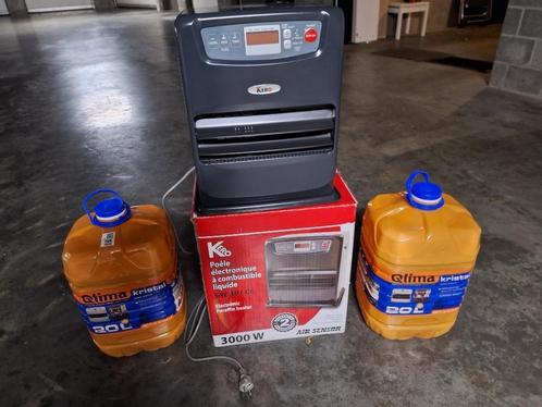 Bijzet petroleumkachel met 2 bussen Petroleum, Doe-het-zelf en Bouw, Verwarming en Radiatoren, Zo goed als nieuw, Thermostaat