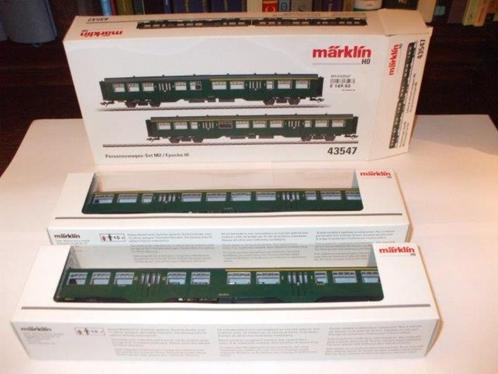 Märklin groen M2 NMBS set 43547 binnenverlichting, set 43544, Hobby en Vrije tijd, Modeltreinen | H0, Zo goed als nieuw, Wagon