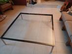 Glazen salontafel met metalen frame, Ophalen, Zo goed als nieuw, Glas