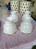 Set van 4 vintage opaline lampekappen – stijlvol en tijdloos, Ophalen of Verzenden