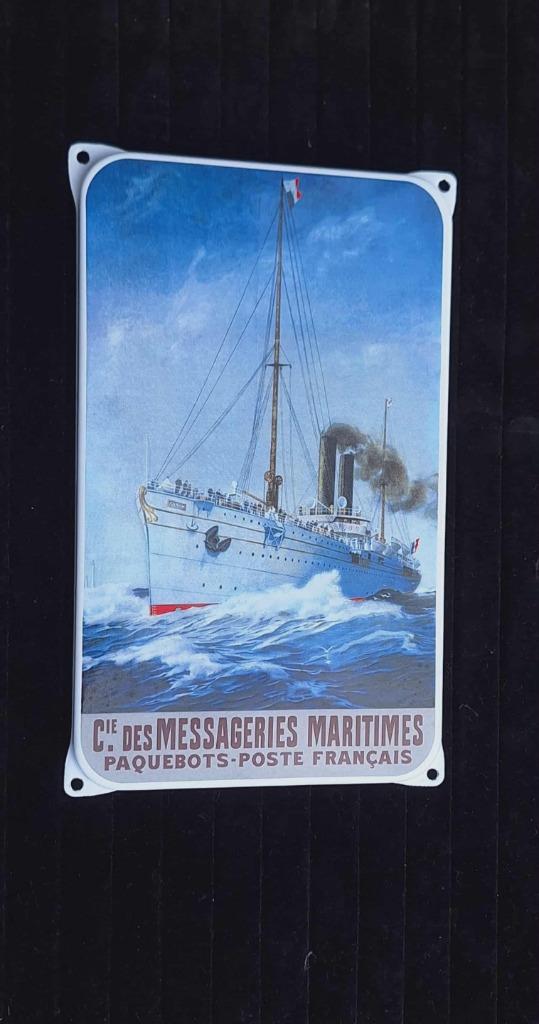 Emaille bord stoomboot cruiseschip Holland America Line️, Verzamelen, Merken en Reclamevoorwerpen, Nieuw, Reclamebord, Ophalen of Verzenden