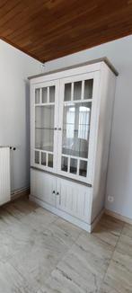 Vitrinekast 122cm - decor - lariks & bruine eik, Huis en Inrichting, Kasten | Vitrinekasten, 100 tot 150 cm, Met klep(pen), Zo goed als nieuw