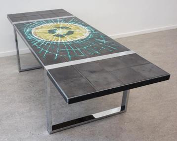 Vintage salontafel Belarti tegeltafel Fat Lava Space Age 60s beschikbaar voor biedingen