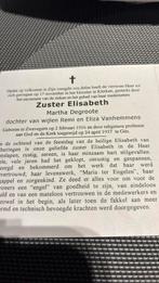 Zuster Elisabeth- Degroote Martha 1916 -, Envoi, Image pieuse