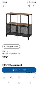 Lot de 2 étagères design fer noir et bois 100€ !!, Zo goed als nieuw, Ophalen