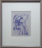 PAUL DELVAUX / ZITTENDE VROUW / KLEUROFFSET / 35x31cm KADER, Antiek en Kunst, Kunst | Litho's en Zeefdrukken, Ophalen of Verzenden