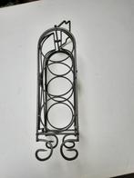 Smeedijzeren wijnrek met handvat voor 3 flessen, Huis en Inrichting, Ophalen, Nieuw