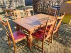 Eettafel en stoelen, Ophalen, Gebruikt, 100 tot 150 cm, Eikenhout