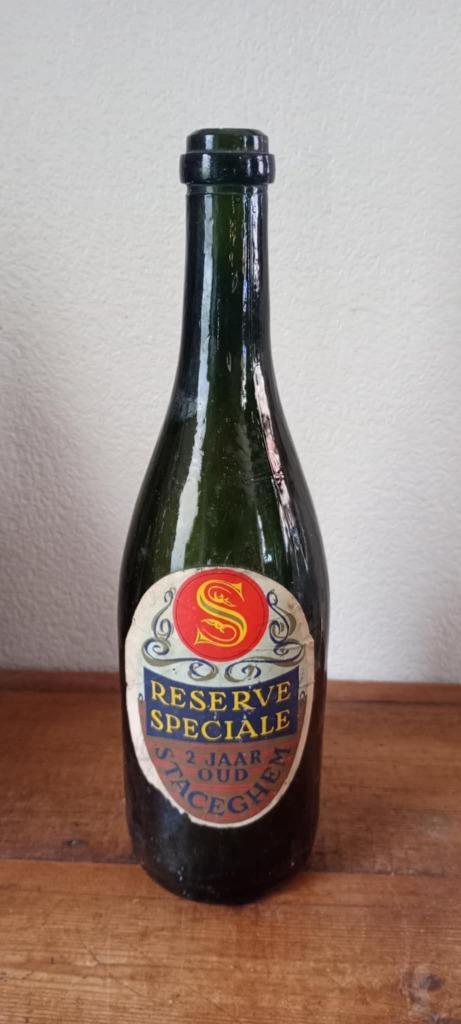 Brouwerij bier oude fles Stacegem Reserve Speciale, Verzamelen, Biermerken, Gebruikt, Flesje(s), Overige merken, Ophalen of Verzenden