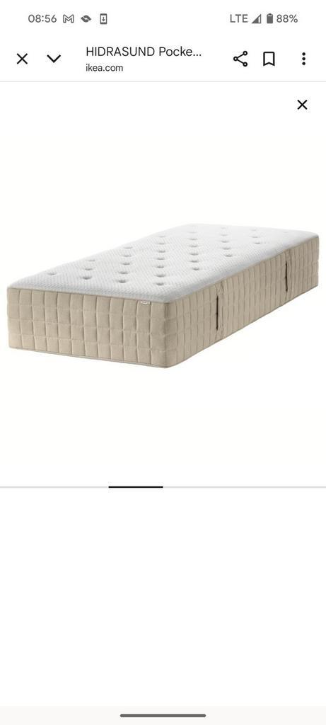 Matrassen 80x200 Ikea Hidrasund samen 160x200, Huis en Inrichting, Slaapkamer | Matrassen en Bedbodems, Zo goed als nieuw, Matras