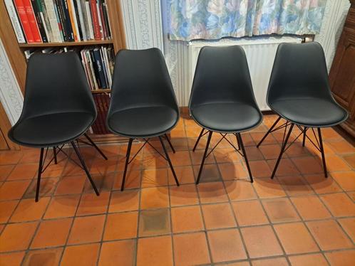 4 chaises modernes comme neuves., Maison & Meubles, Chaises, Neuf, Quatre, Métal, Noir, Enlèvement