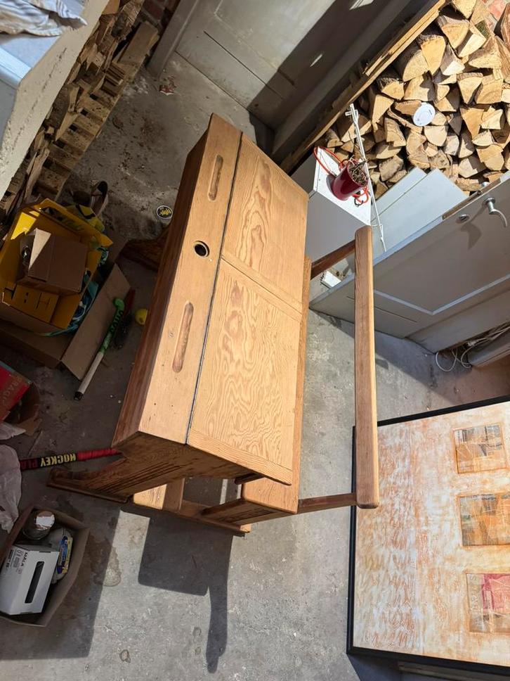 Ancien banc d ecole en bois massif, Huis en Inrichting, Overige Huis en Inrichting, Gebruikt, Ophalen
