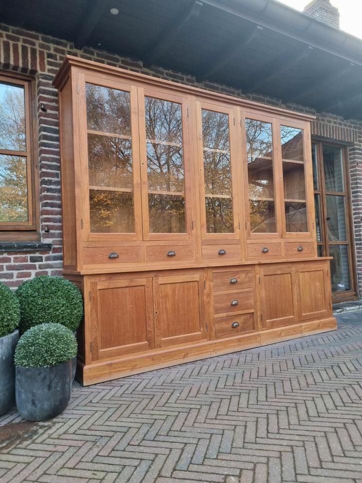 Teak buffetkast/vitrinekast GRATIS LEVERING, Huis en Inrichting, Kasten | Buffetkasten, Zo goed als nieuw, Ophalen of Verzenden