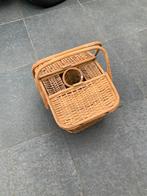 Vintage rieten picknickmand met openklapbare zijkanten, Ophalen of Verzenden