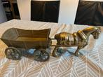 Bronzen beeld paard en kar, Antiek en Kunst, Ophalen, Brons