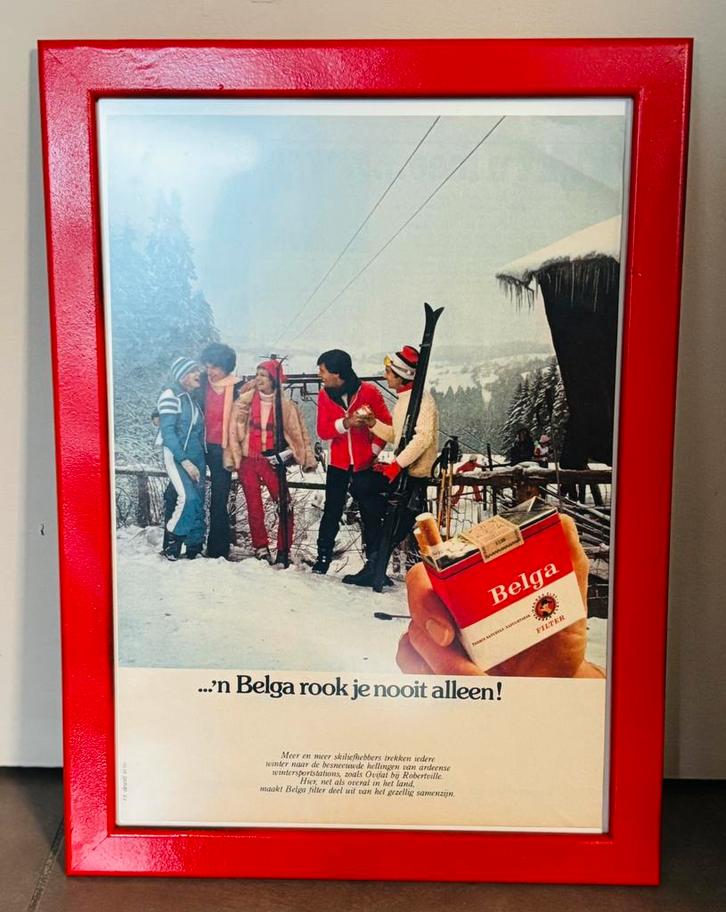 Vintage reclameprint Belga, Verzamelen, Merken en Reclamevoorwerpen, Zo goed als nieuw, Ophalen of Verzenden