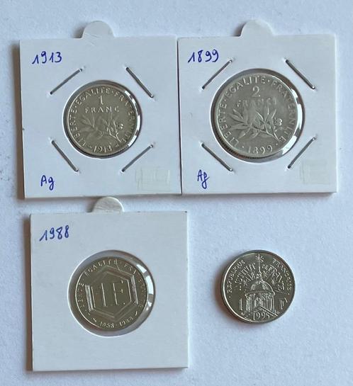 Franse oude munten, Postzegels en Munten, Munten | Europa | Niet-Euromunten, Setje, Frankrijk, Zilver, Ophalen of Verzenden