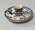 Portugees blauw-wit keramieken kamerkandelaar kandelaar, Antiek en Kunst, Ophalen of Verzenden, Keramiek of Aardewerk