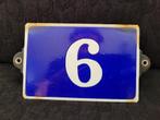 oud emaille huisnummer 6 of 9, Antiek en Kunst, Ophalen of Verzenden